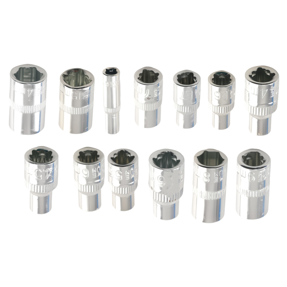 108PCS Drive Ratchet Set 1/2 1/4 Socket Mechanics Tool Kit CR-V Chrome