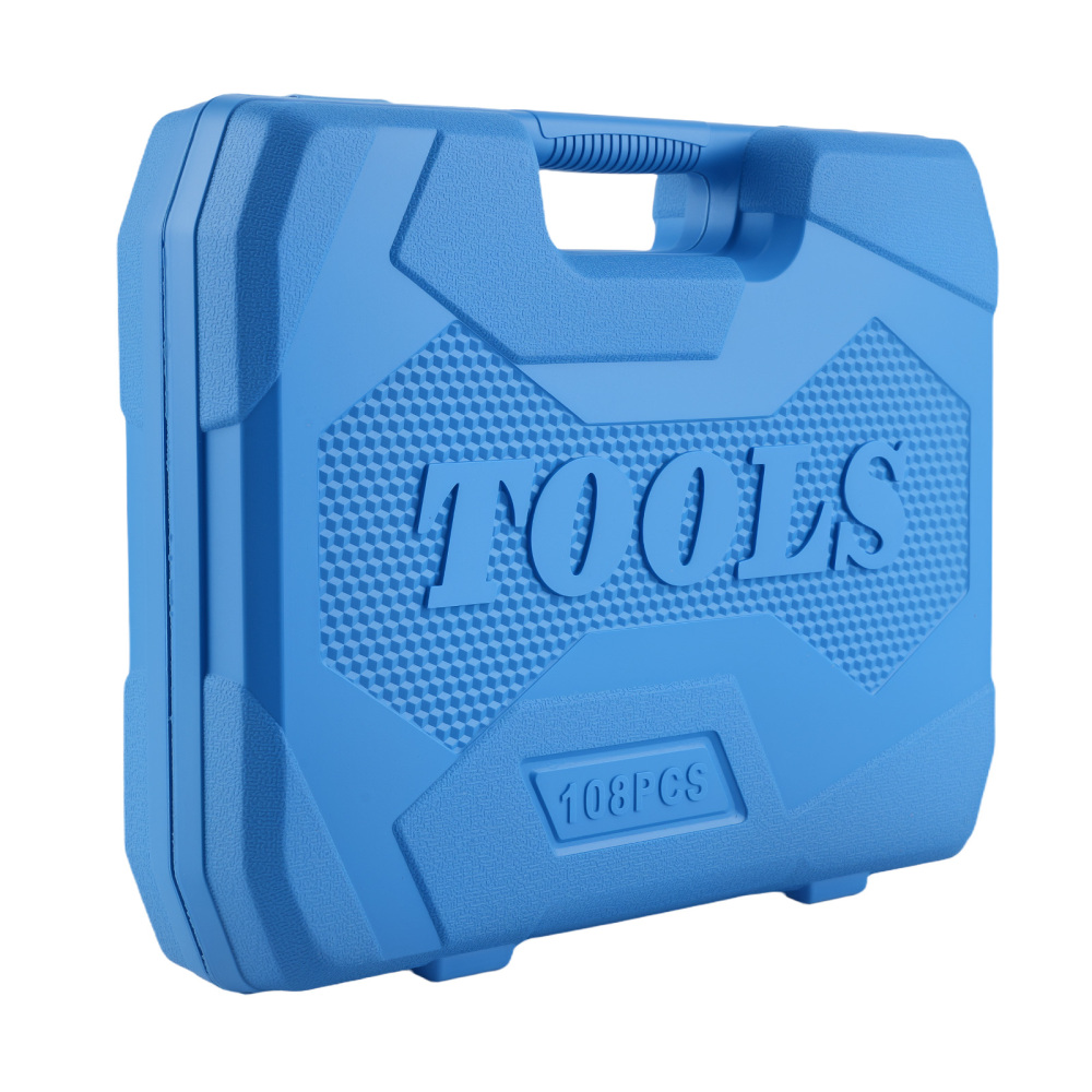 108PCS Drive Ratchet Set 1/2 1/4 Socket Mechanics Tool Kit CR-V Chrome