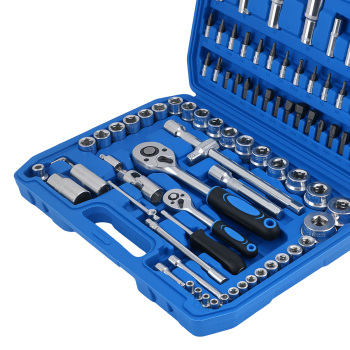 94 Piece Socket Set CRV 1/4 1/2 Drive Metric Hex Star Bits Ratchet Tools