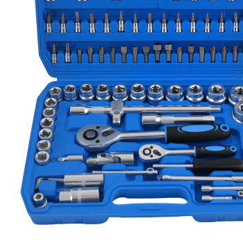 94 Piece Socket Set CRV 1/4 1/2 Drive Metric Hex Star Bits Ratchet Tools