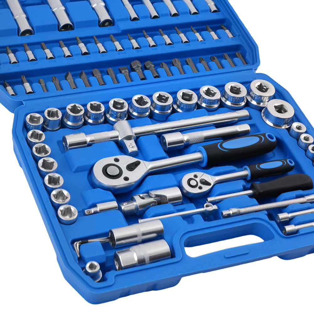 94 Piece Socket Set CRV 1/4 1/2 Drive Metric Hex Star Bits Ratchet Tools