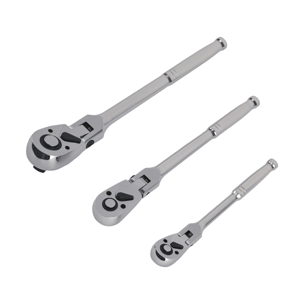 Auto Repair Ratchet Set 1/4 3/8 1/2 Drive Extension Bar 72T Flex Head Tool