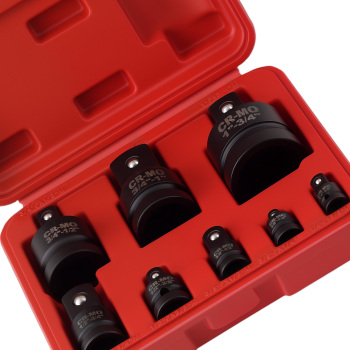 9 Pezzi Adattatori Bussole Impatto Acciaio CR-MO 1/4 3/8 1/2 3/4 1