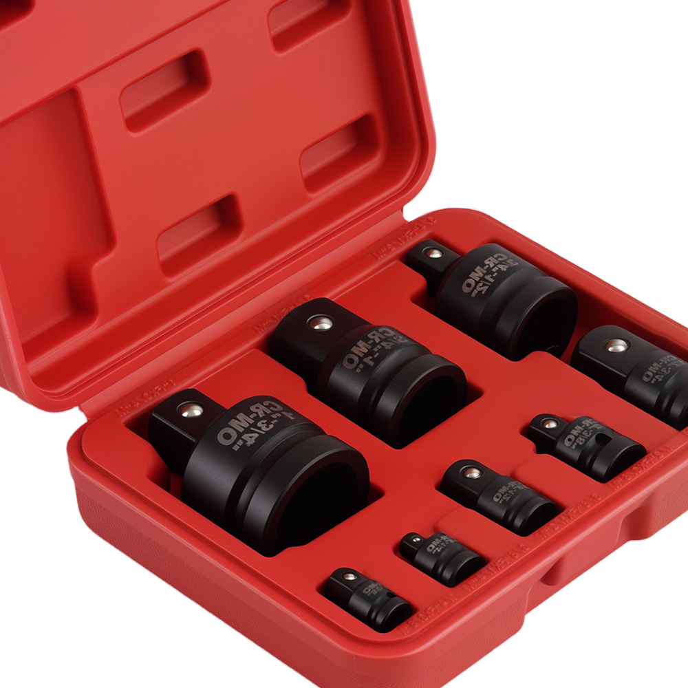 9 Pezzi Adattatori Bussole Impatto Acciaio CR-MO 1/4 3/8 1/2 3/4 1