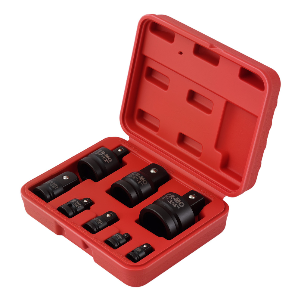 9 Pezzi Adattatori Bussole Impatto Acciaio CR-MO 1/4 3/8 1/2 3/4 1