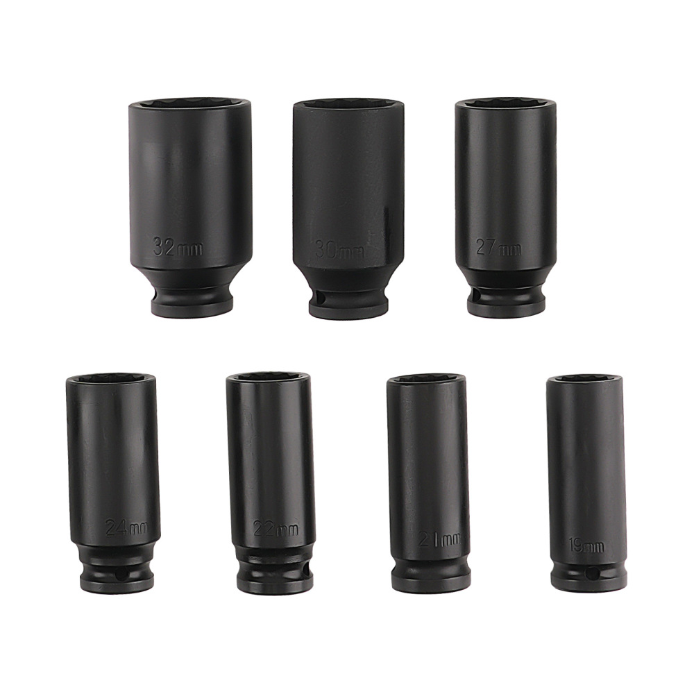 1/2 Drive Deep Socket Set 16 Pieces 10-32MM 12 Point Impact Metric CR-V