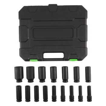 1/2 Drive Deep Socket Set 16 Pieces 10-32MM 12 Point Impact Metric CR-V