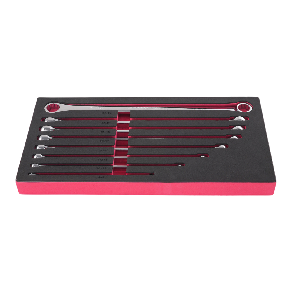 12 Point Aviation Box End Wrench Set 8 Piece Metric Extra Long 8-24mm Double