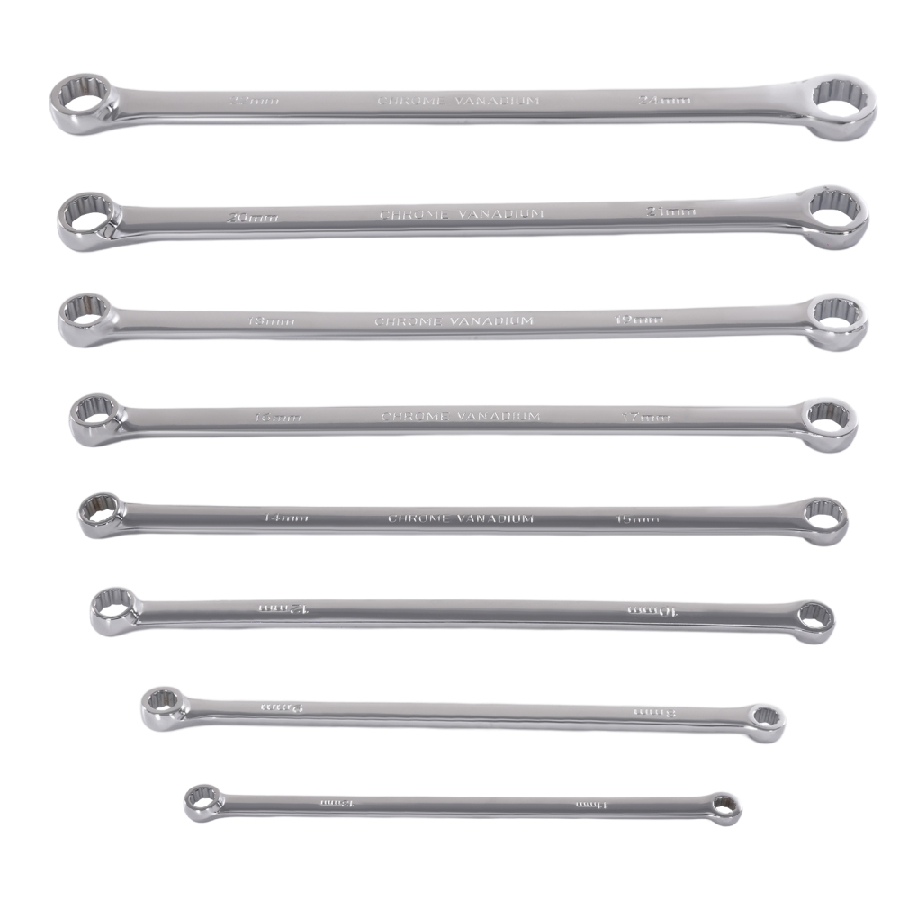 12 Point Aviation Box End Wrench Set 8 Piece Metric Extra Long 8-24mm Double
