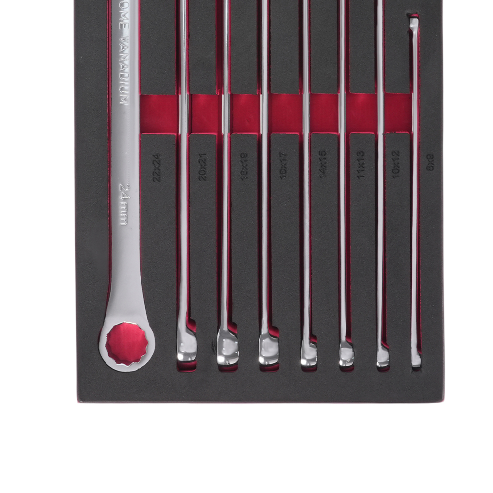12 Point Aviation Box End Wrench Set 8 Piece Metric Extra Long 8-24mm Double