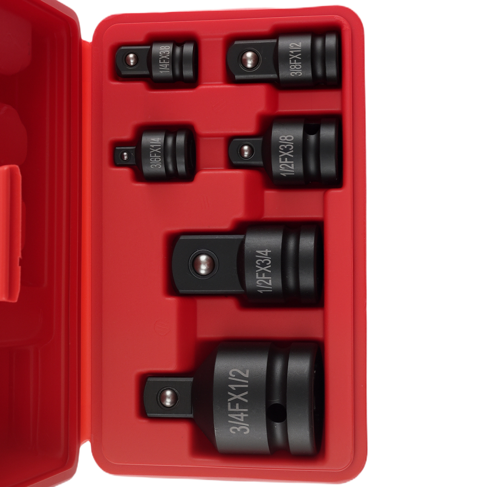 6 Piece Impact Drive Socket Set 1/4-1/2 Steel Adapter Reducer Tool Kit