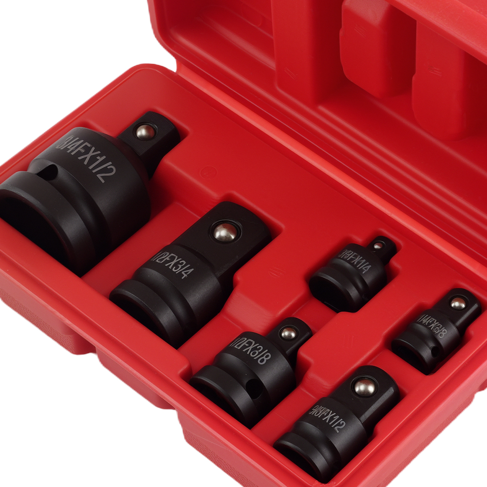 6 Pcs Adaptateurs Douille Impact 1/4 3/8 1/2 3/4 Acier Anti-Corrosion