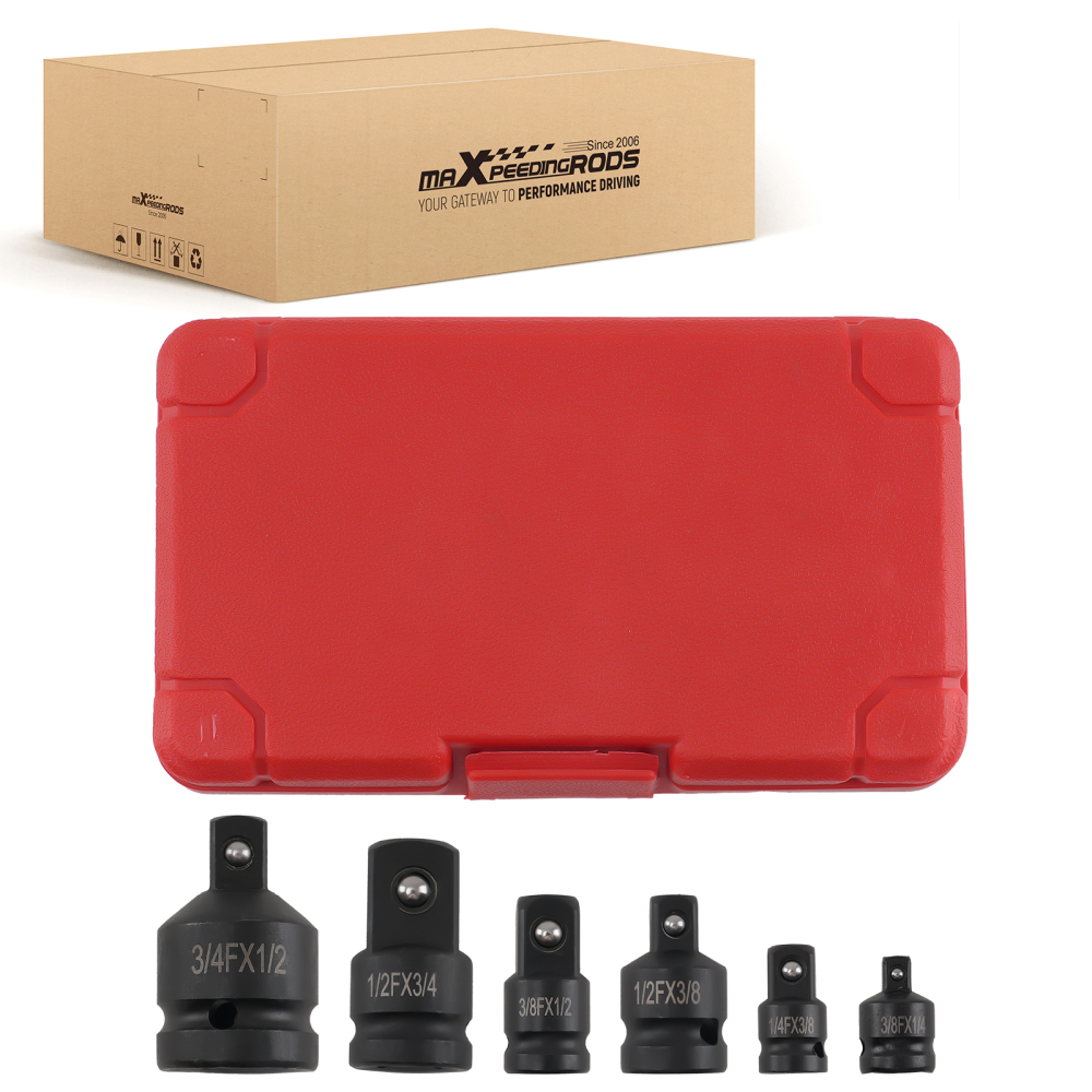 6 Piece Impact Drive Socket Set 1/4-1/2 Steel Adapter Reducer Tool Kit