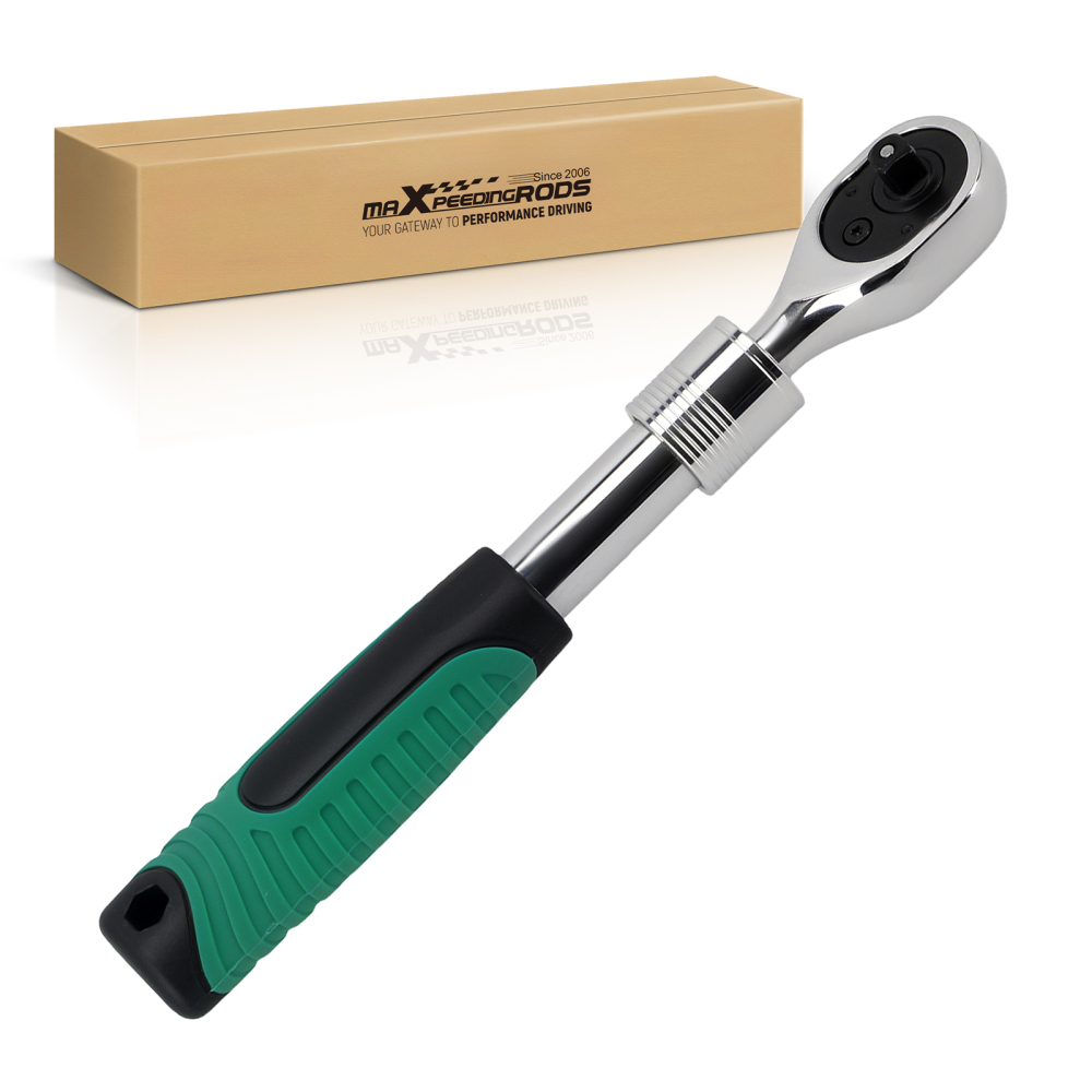 1/4 inch 72-Tooth Extendable Ratchet Handle Quick Release Soft Grip 194-256mm