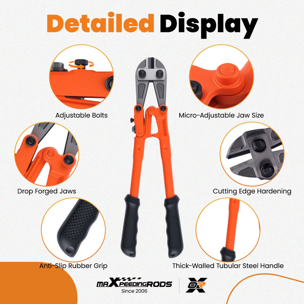 14 inch Heavy Duty Bolt Cutter with CR-V Steel Jaws Chain Wire Lock Cutting Tool