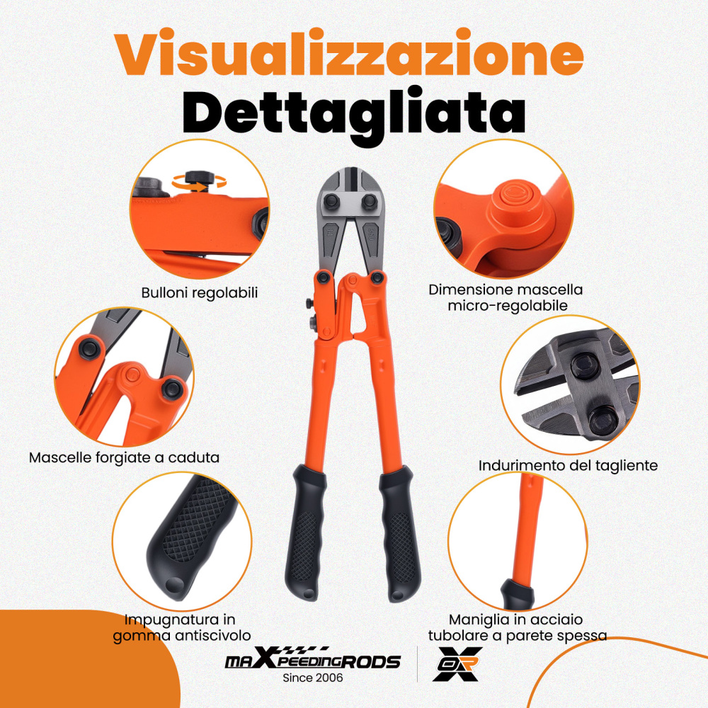 Tronchese 14 350mm Acciaio CR-V for Taglio Bulloni Barre Rivetti Catene