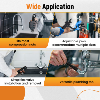 Plumbing Tools, Dual Kwik Wrench Kit,Angle Stop Wrench, Plumbing Wrench