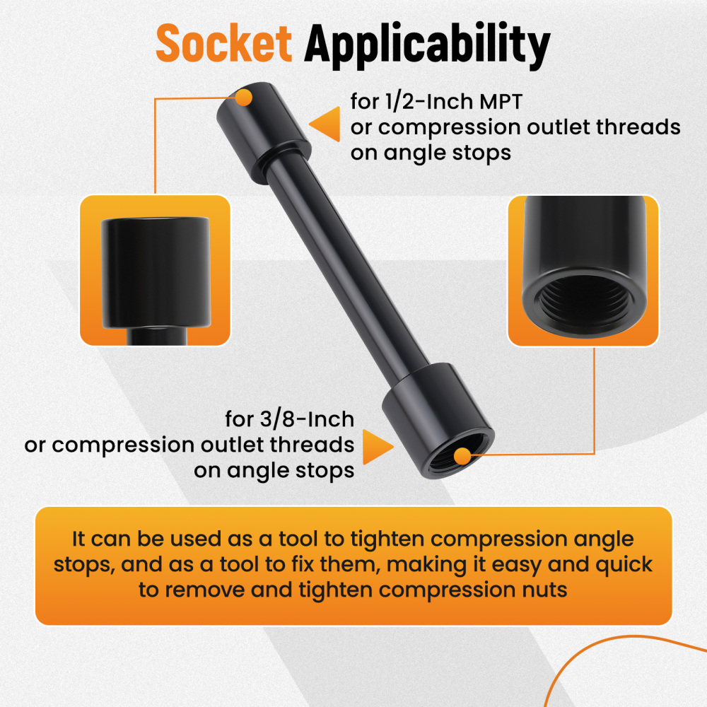 Plumbing Tools, Dual Kwik Wrench Kit,Angle Stop Wrench, Plumbing Wrench
