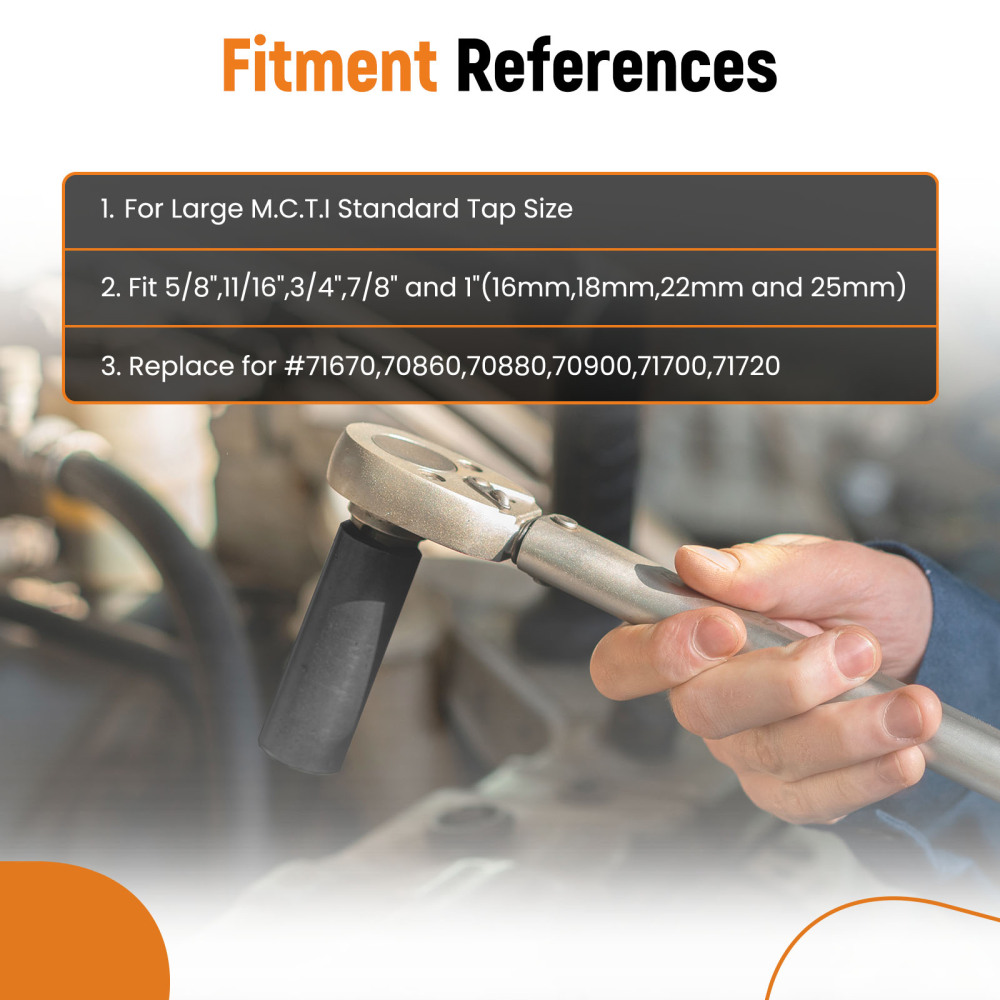 5pc Large Tap Socket Set 1/2 Drive for 5/8 to 1 Taps with Storage Holder
