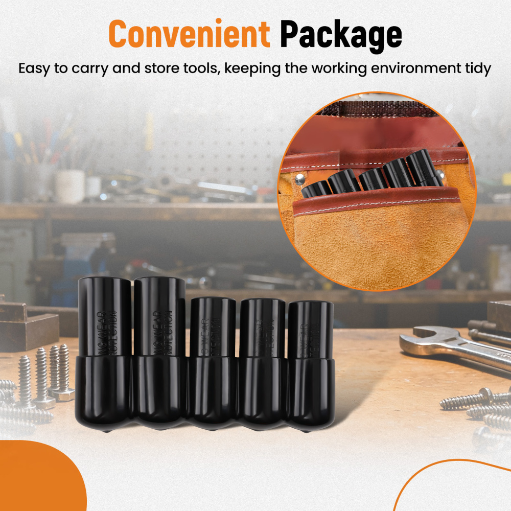 5pc Large Tap Socket Set 1/2 Drive for 5/8 to 1 Taps with Storage Holder