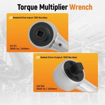 Professional Grade Torque Multiplier Wrench Heavy Duty 2200 Foot-Pound New
