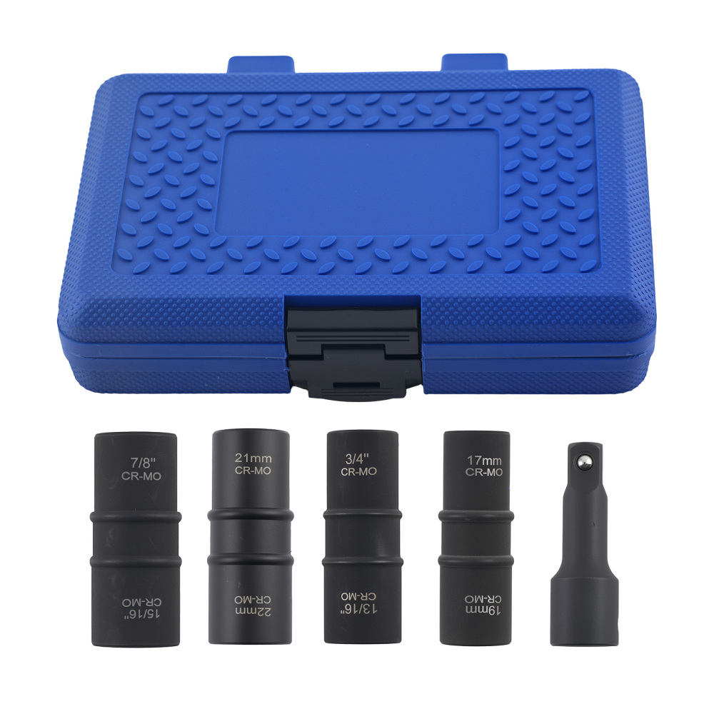 1/2 5PC Flip Impact Socket Set 17mm 19mm 21mm 22mm 3/4-15/16 Extension Bar