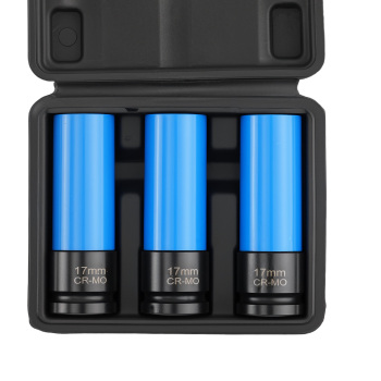 3 Pcs Insertos de Impacto 1/2 17mm for Atornilladores Manuales CR-MO 85mm