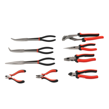 10 Piece Pliers Set with Foam Tray Diagonal Cutters Long Nose Water Pump Pliers