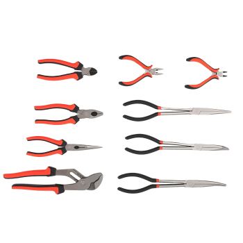 10 Piece Pliers Set with Foam Tray Diagonal Cutters Long Nose Water Pump Pliers
