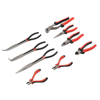 10 Piece Pliers Set with Foam Tray Diagonal Cutters Long Nose Water Pump Pliers