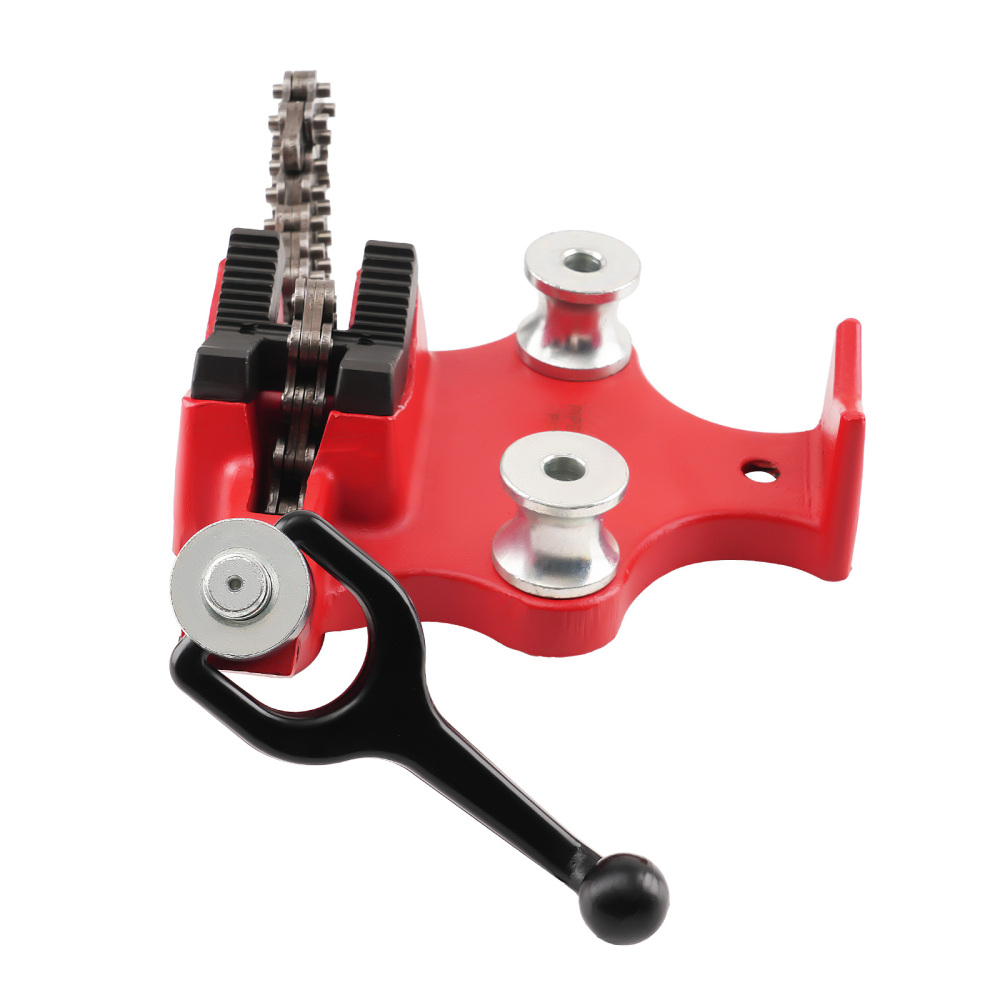 5 Inch Bench Chain Vise Cast Iron Pipe Holder 1/8-5 Capacity