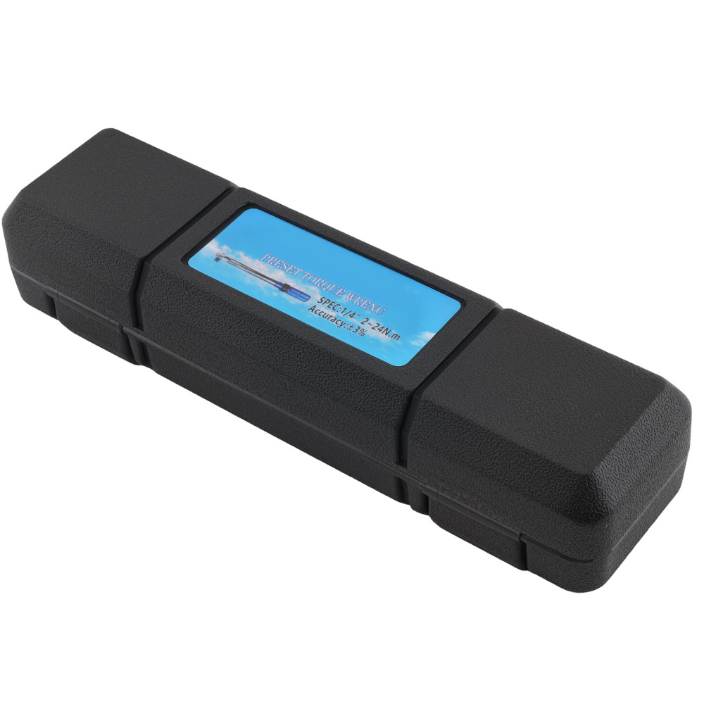 1/4 Drive Click Torque Wrench Set 2-24Nm W/ Hex Phillips Star BitsExtension