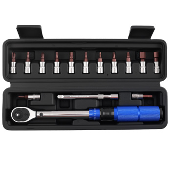1/4 Drive Torque Wrench Set 2-24Nm W/ Bits for Bike Motorcycle Maintenance Tool