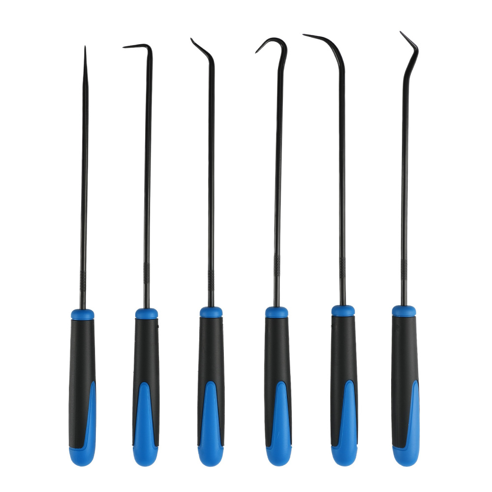 6 Piece Hook Pick Set for O-Ring Removal Automotive Work Steel 243mm