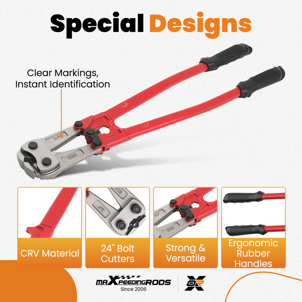 24 Inch End Cut Bolt Cutters Heavy Duty Steel Wire Cable Cutter 600mm Max 7.9mm