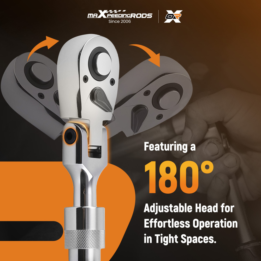 3PCS 72-Tooth Set 1/4 3/8 1/2 Drive Telescoping Ratchet with Chrome Steel