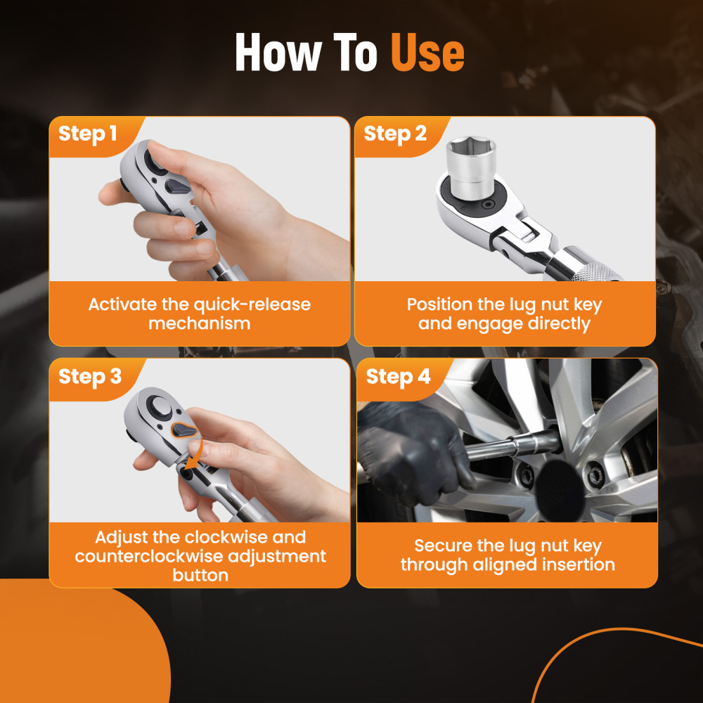 3PCS 72-Tooth Set 1/4 3/8 1/2 Drive Telescoping Ratchet with Chrome Steel