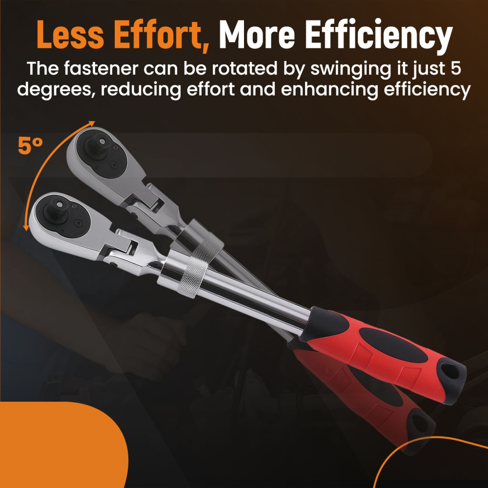 3PCS 72-Tooth Set 1/4 3/8 1/2 Drive Telescoping Ratchet with Chrome Steel