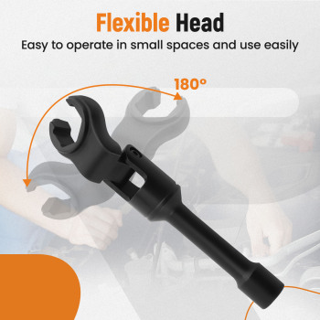 Long Flex Head Crows Foot Line Wrench Set3/8 Drive Injector Fuel Line