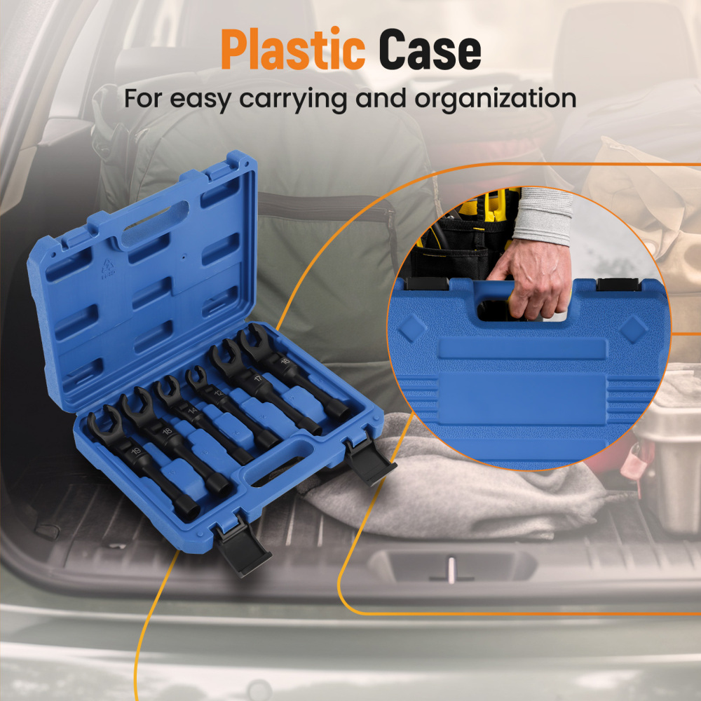 Long Flex Head Crows Foot Line Wrench Set3/8 Drive Injector Fuel Line