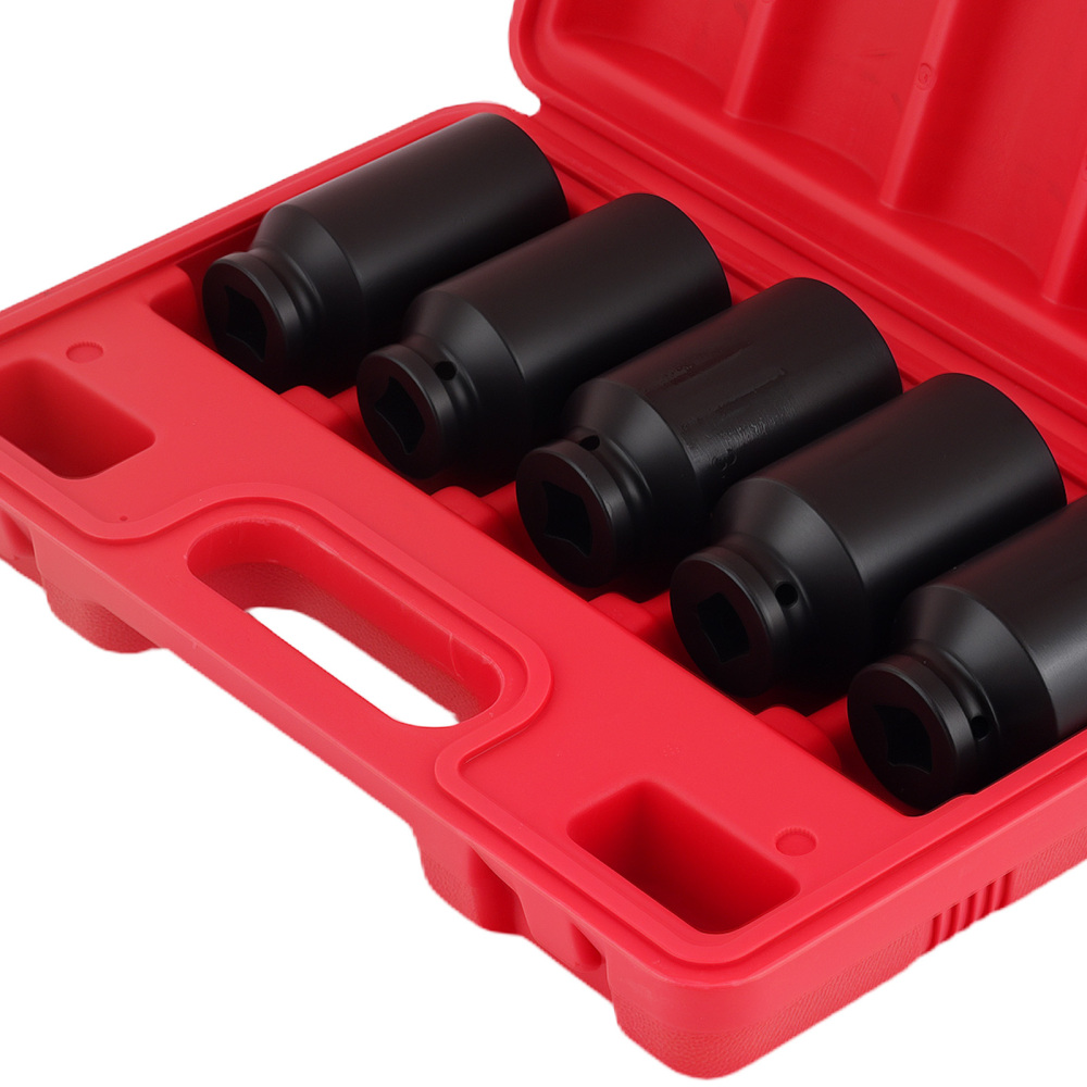 5Pcs Impact Socket compatible for Audi VW Renault 30mm-36mm 1/2in Dr 12 Point CR-V