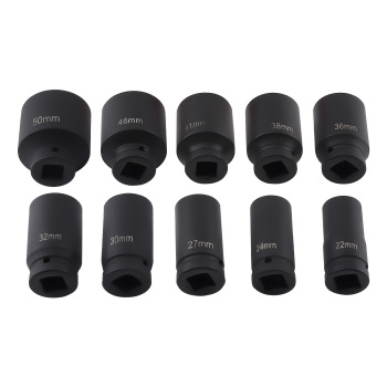 10PC Impact Socket Metric 3/4in Drive 22-50mm 6-Point CR-V Set w/ Iron compatible for Case