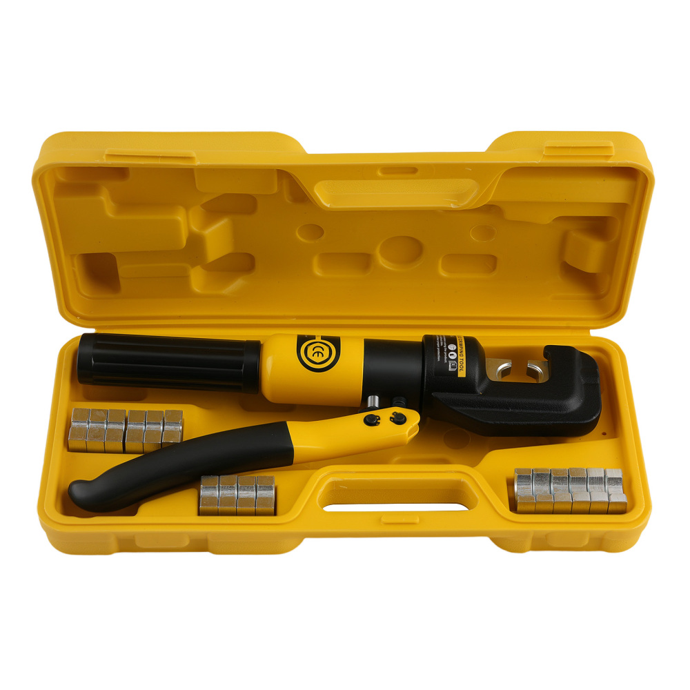 10T Hydraulic Wire Crimper Tool Set with 9 Dies for Electrical Cable Battery