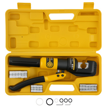 10T Hydraulic Wire Crimper Tool Set with 9 Dies for Electrical Cable Battery