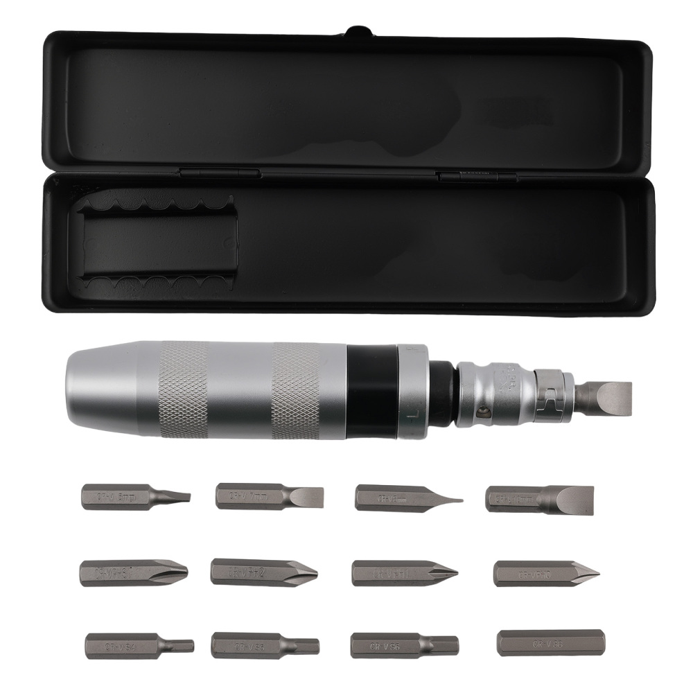 1/2 Drive Chrome Impact Driver Set 12pcs Bits Slotted Hex Soft Grip