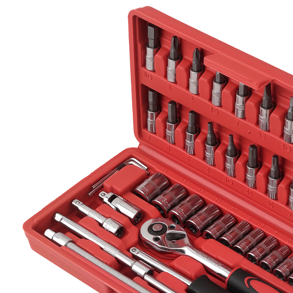 Kit 46 Pezzi Attrezzi Bussole for Auto Garage Cricchetto 1/4 4-14mm