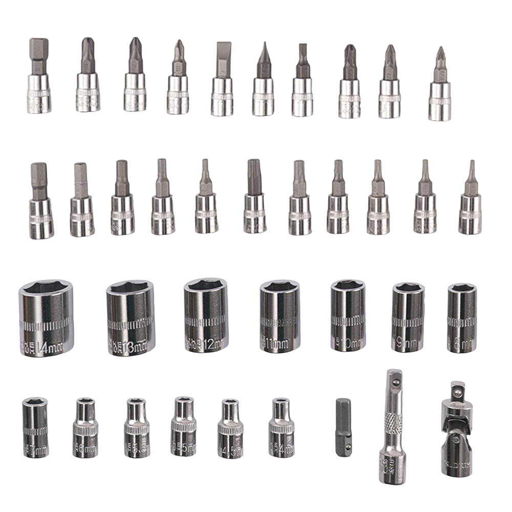 Kit 46 Pezzi Attrezzi Bussole for Auto Garage Cricchetto 1/4 4-14mm