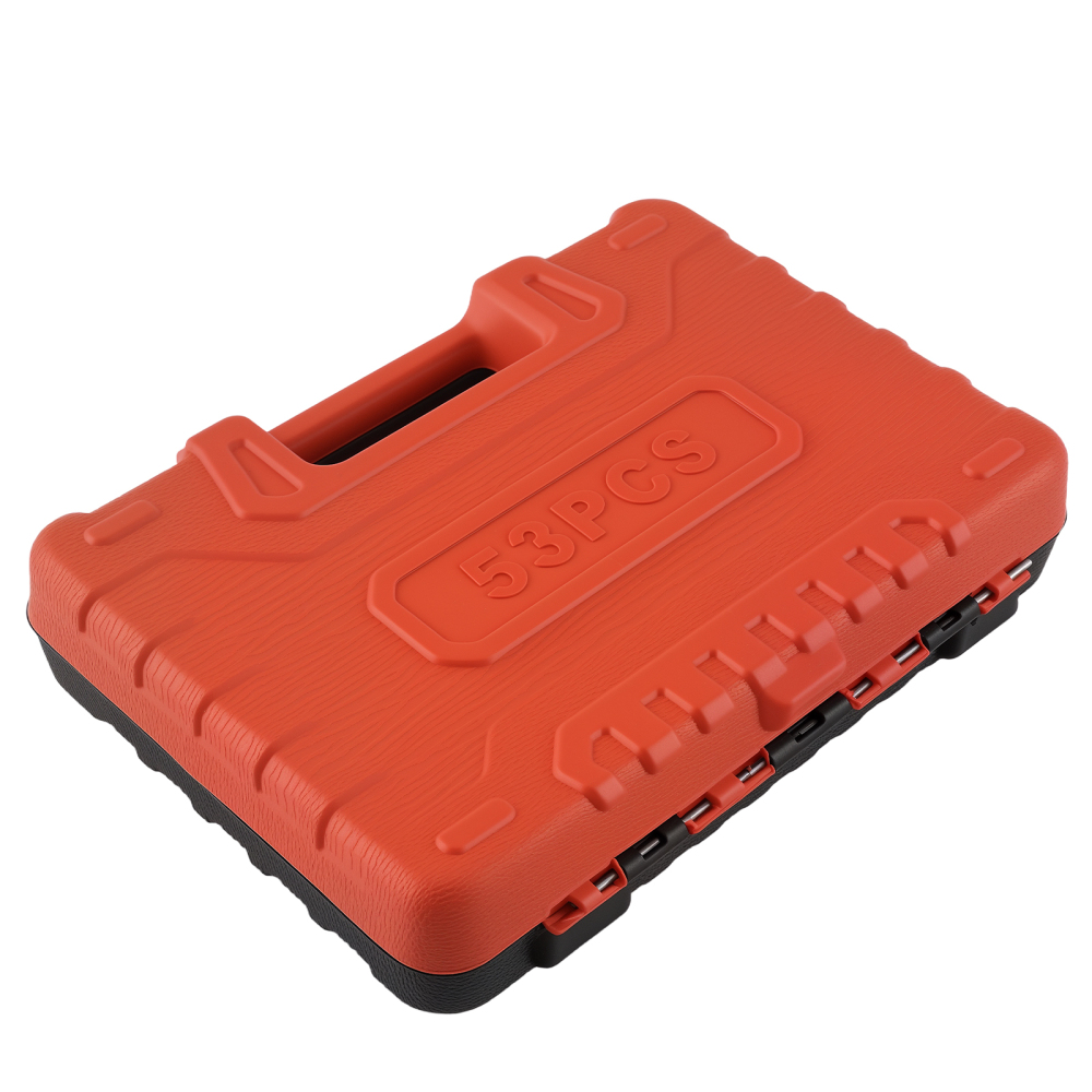 1/4 DR 53PC Socket Set Metric Carbon Steel Ratchet Wrench Tool Kit