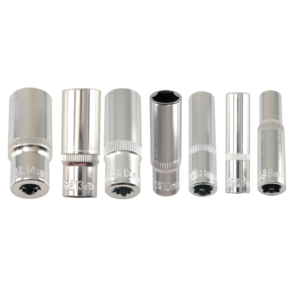 1/4 DR 53PC Socket Set Metric Carbon Steel Ratchet Wrench Tool Kit