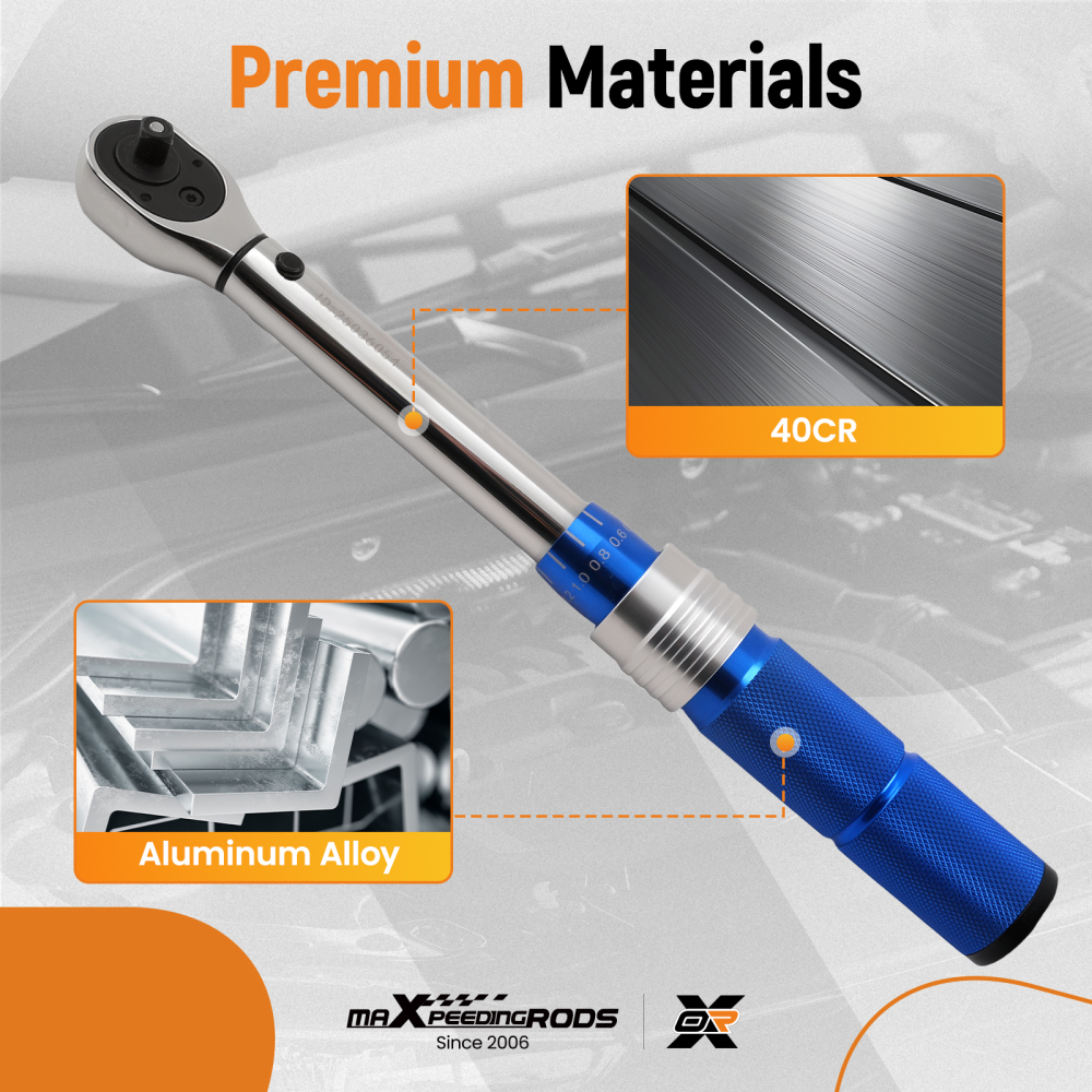 3 Piece Aluminium Torque Wrench Set 1/4 3/8 1/2 Drive 5-220Nm Professional